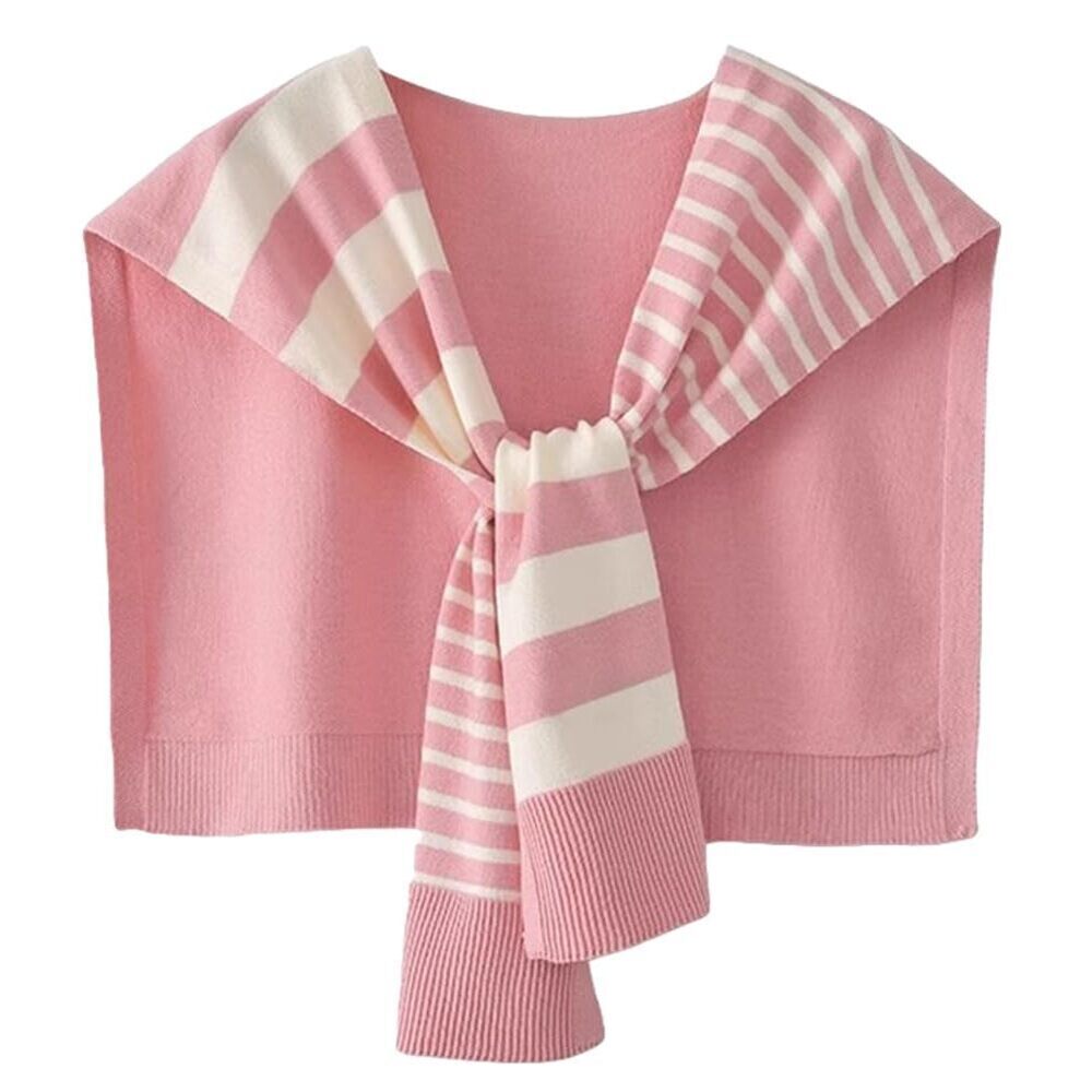 9623 Knitted Stripe Shawl Wraps For Women Designer Cardigan Vintage Scarf
